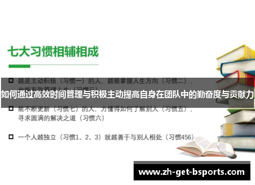 如何通过高效时间管理与积极主动提高自身在团队中的勤奋度与贡献力